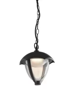 Image of MEGAN Outdoor LED Pendant Ceiling Light Black, IP44 800lm 4000K 18.8cm