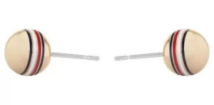 Image of Tommy Hilfiger Womens Gold Plated Orb Stud Earrings 2780519 Jewellery