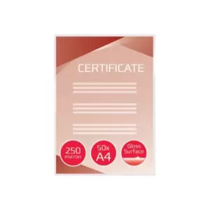Image of Document Pouch Gloss A4 250 Micron Clear (50)