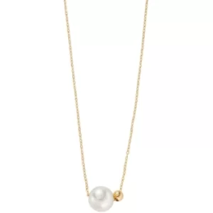 Image of Ladies Skagen Agnethe Gold-Tone Crystal Pearl Pendant Necklace