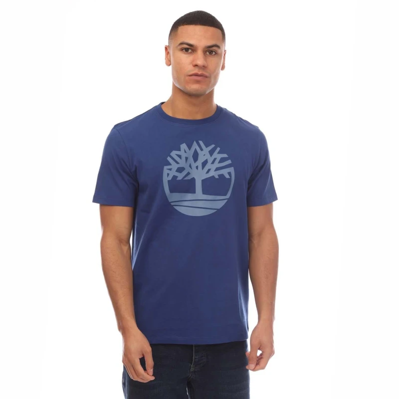 Image of Timberland Tree Logo Short Sleeve T-Shirt - Blue Blue S
