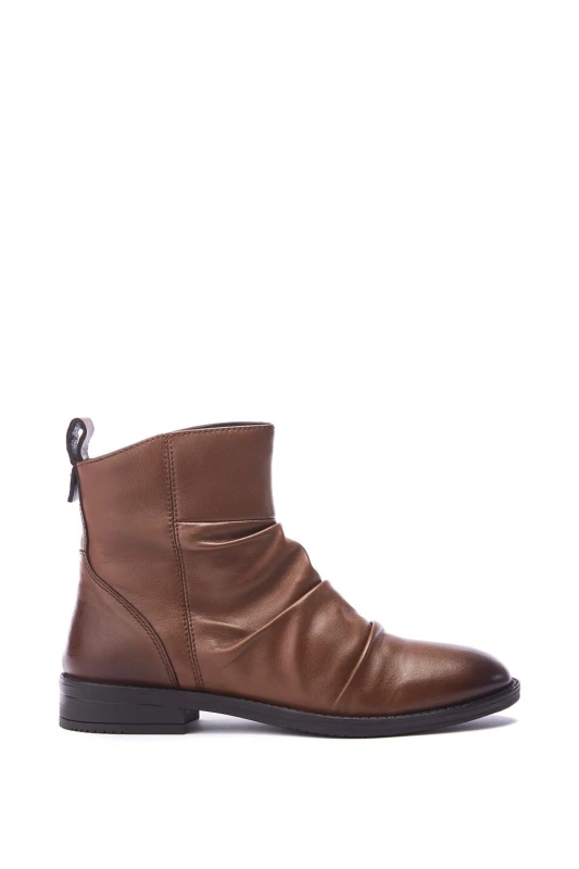 Image of Moda in Pelle Brandish Tan Leather Boots - Brown Brown 4