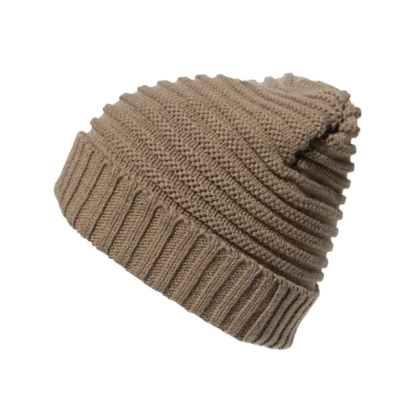 Image of Result Result Men Braided Fleece Lined Beanie in Brown Brown One Size Male 5063425968916