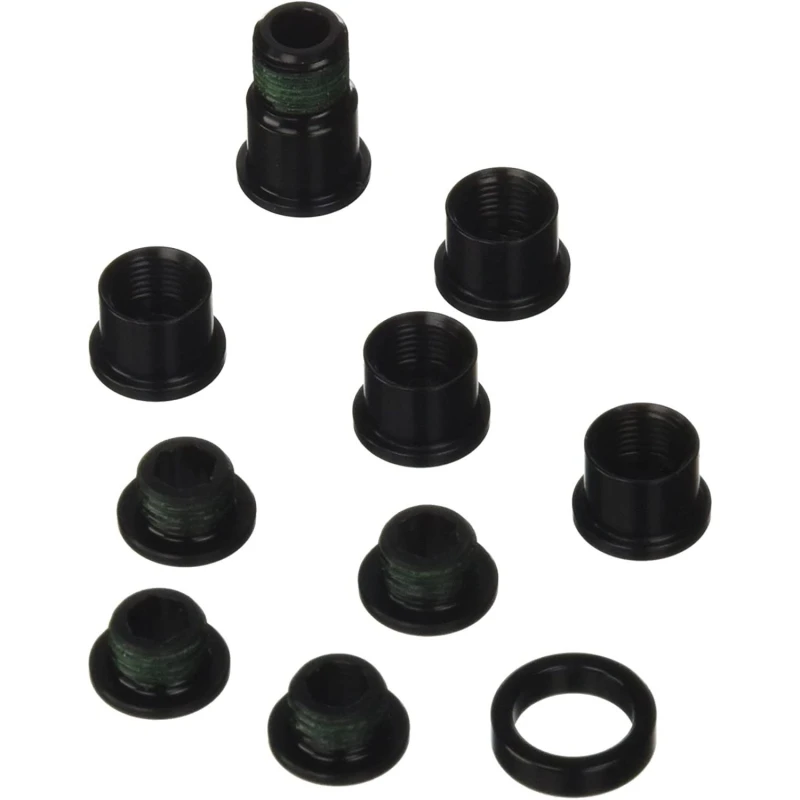 Image of Sram Spare Crank Chainring Bolt Kit Red Hidden Bolt 5Arm Aluminium Black NO SIZE NO COLOUR