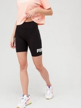 Image of Puma Puma Ess 7" Logo Short Tights, Black, Size S, Women
