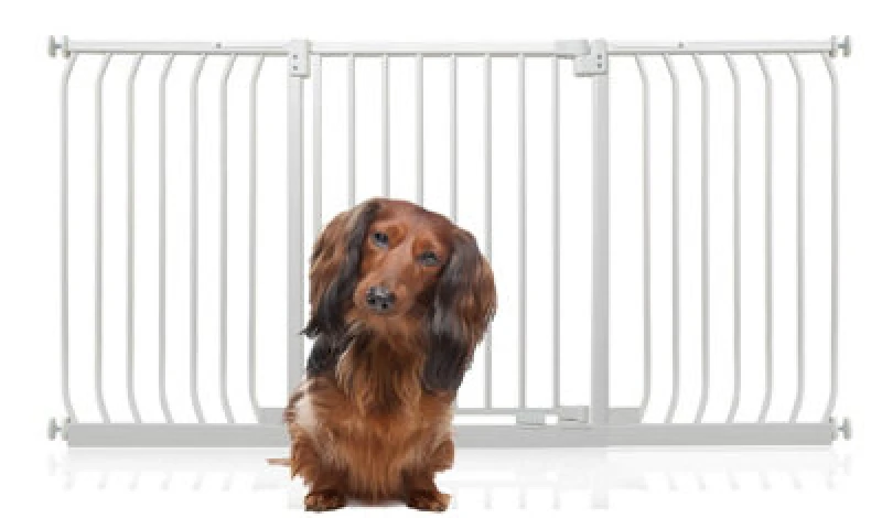 Image of Bettacare Elite Pressure Dog Gate, 161Cm - 170Cm, Matt White, Pressure Fit Pet Gate For Dog And Puppy