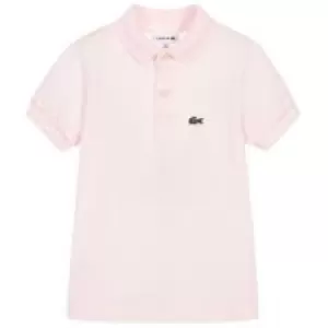 Image of Lacoste Junior Boys Pique Logo Polo Shirt - Pink