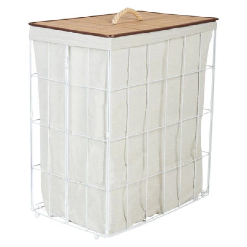 Image of Beliani Basket Mirissa Metal White 100 L
