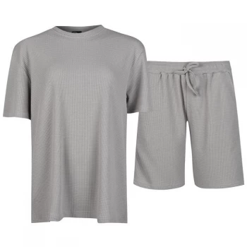 Image of Fabric Waffle Pyjama Set - Charcoal