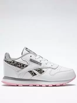 Image of Reebok Kids Girls Classic Leather, White, Size 1