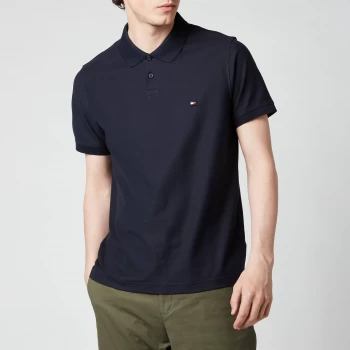 Image of Tommy Hilfiger Mens 1985 Contrast Placket Slim Fit Polo Shirt - Desert Sky - M