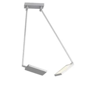Image of BOOK LED 2 Light Semi Flush Light Grey 2600lm 3200K 85x16x15-200cm