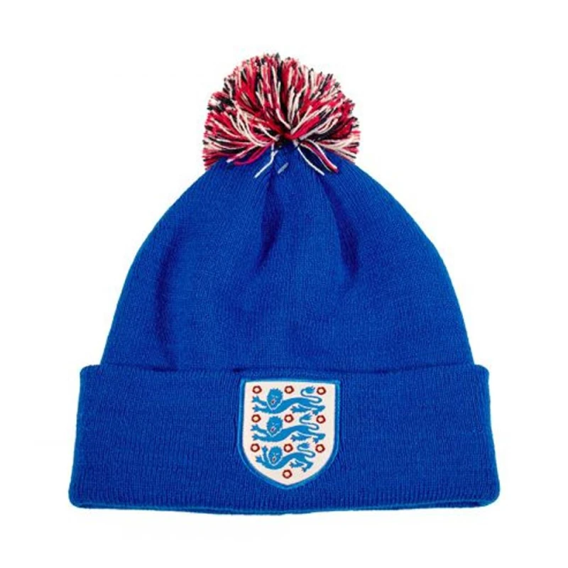 Image of England FA Mens Knitted Bobble Hat in Blue Blue Male One Size