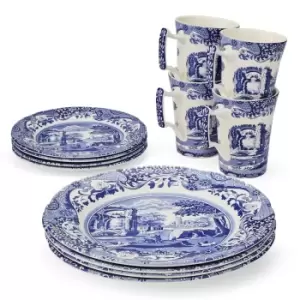 Image of Spode Blue Italian 12 Piece Tableware Set