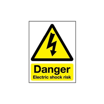 Image of Electric Shock Risk Vinyl Danger Sign - 148 X 210MM