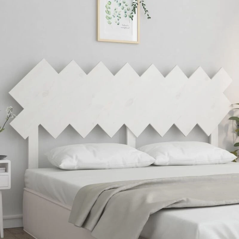 Image of Vidaxl Bed Headboard White 159.5X3X80.5cm Solid Wood Pine, White 819231