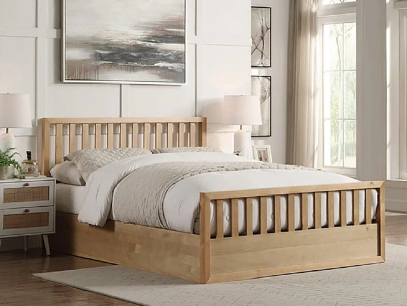 Image of Flintshire Alyn Oak Wooden Ottoman Bed Frame - 5ft King Size