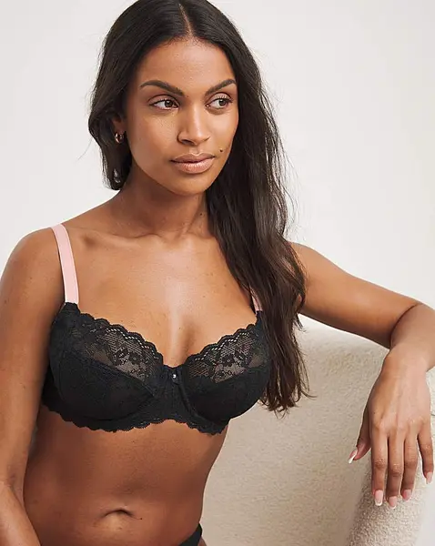 Image of Freya Freya Offbeat Balcony Wired Bra Black - Freya - Size: 36D Black Female 36D EB45425