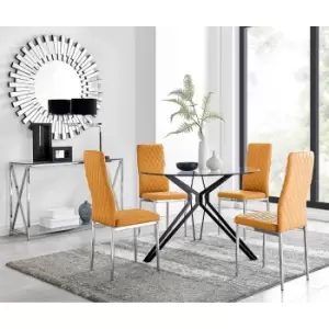 Image of Furniture Box Cascina Dining Table and 4 Mustard Milan Chairs