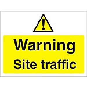 Image of Warning Sign Site Traffic PVC 45 x 60 cm