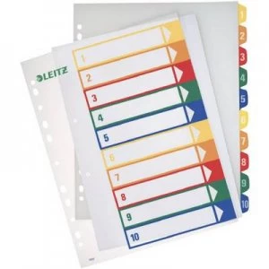 Image of Leitz 12930000 Index A4, Oversized 1-10 Polypropylene Multicolour 10 dividers Printable 12930000
