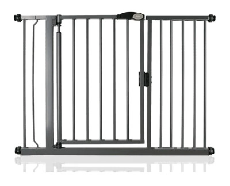 Image of Safetots Pressure Fit Self Closing Stair Gate, 118.2Cm - 125.2Cm, Slate Grey, Auto Closing Baby Gate, Safety Barrier