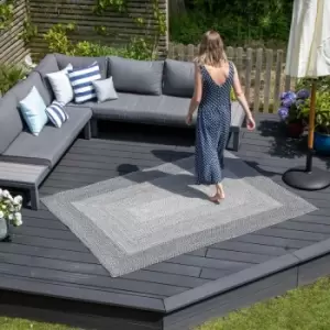 Image of Hermes Weatherproof Outdoor Rug - Honed Slate Grey - 220cm x 160cm