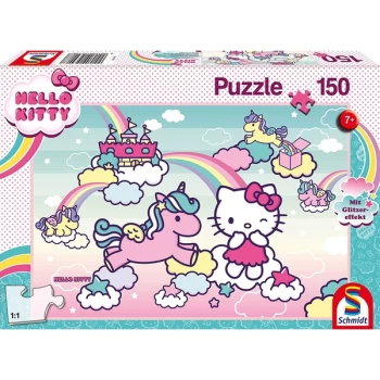 Image of Hello Kitty: Kittys unicorn Jigsaw Puzzle With Glitter-Effect - 150 Pieces