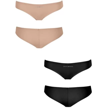 Image of Emporio Armani 2 Pack Brazilian Briefs Black/Nude Size L Women