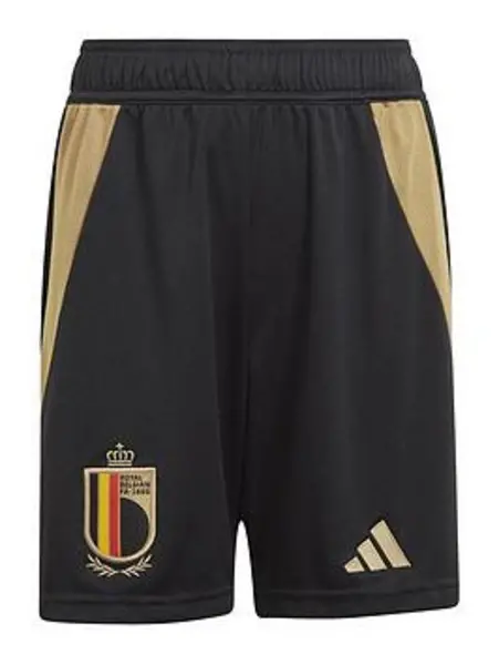 Image of adidas Junior Belgium Home Replica Short -black, Black, Size 7-8 Years Black VV6BM Unisex 7-8 YEARS