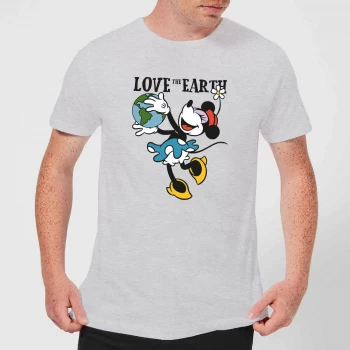 Image of Disney Minnie Mouse Love The Earth Mens T-Shirt - Grey - XS - Grey