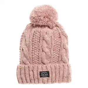 Image of Superdry Gracie Cable Beanie, Pink, Women