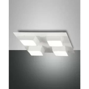 Image of Fabas Luce Lucas Integrated LED Semi Flush Light White Glass