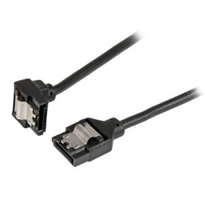 Image of StarTech 6" Latching Round SATA to Right Angle SATA Cable