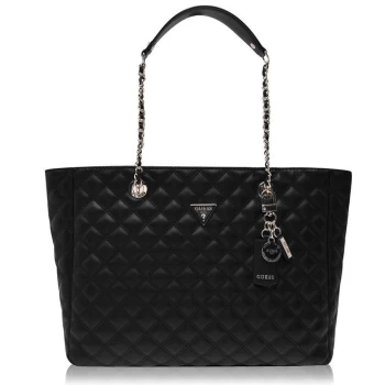 Image of Guess Quilted Cessily Tote Bag - Black