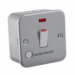 Image of KnightsBridge 20A 1G Double Pole 230V Metal Clad Water Heater Switch With Neon