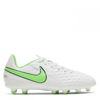 Image of Nike Junior Tiempo 8 Club Firm Ground Football Boot - White/Green, Size 3