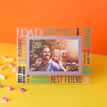 Image of 6" x 4" Cheerful Glass Photo Frame - Dad