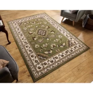 Image of Traditional Oriental Classic Design Quality Sherborne Rug in Green 120x170cm (4'x5'6'')