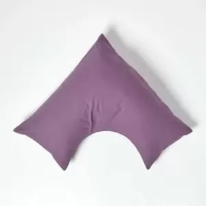 Image of Grape Egyptian Cotton v Shaped Pillowcase 200 Thread Count - Grape - Grape - Homescapes