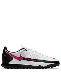 Image of Nike Mens Phantom Gt Club Astro Turf Football Boot, White/Pink, Size 10, Men