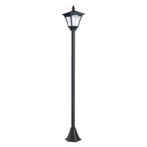 Image of Outsunny Outdoor Garden Solar Post Lamp Sensor Dimmable LED Lantern Bollard Pathway 1.2M Tall - Black
