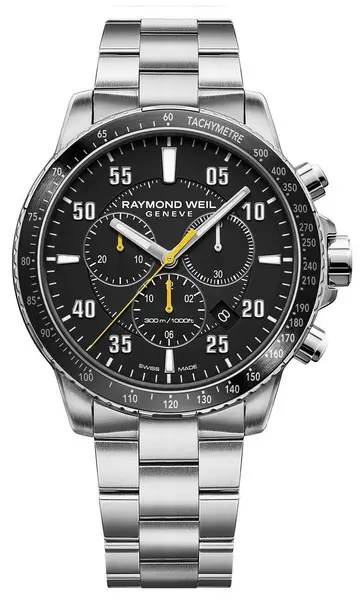 Image of Raymond Weil 8570-ST2-05207 Mens Tango 300 Black Dial Watch