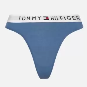 Image of Tommy Hilfiger Womens Cotton Thong - Iron Blue - S