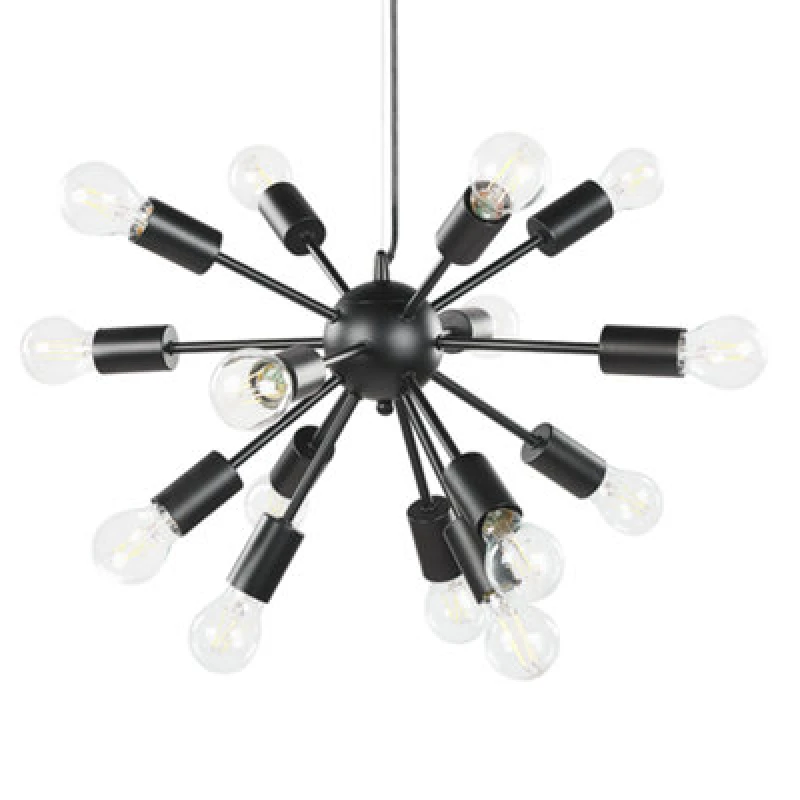 Image of Beliani Pendant Lamp Balagas Metal Black