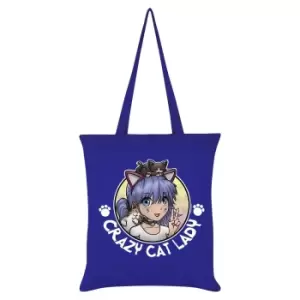 Image of Grindstore Crazy Cat Lady Tote Bag (One Size) (Royal Blue)