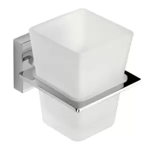 Image of Croydex Flexi-Fix Cheadle Silver Chrome Tumbler & Toothbrush Holder