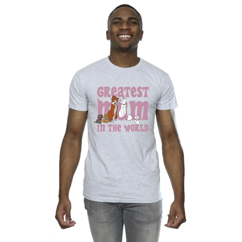 Image of Disney Men The Aristocats Greatest Mum T-Shirt in Grey Size: Small Grey S Male 5063153556416