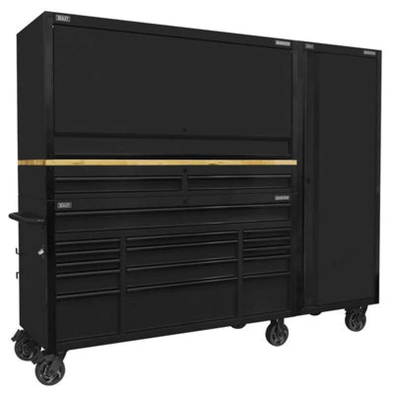 Image of Sealey Superline Pro 15 Drawer Trolley Workstation and Side Locker AP6215BECOMBO2 Colour: Black