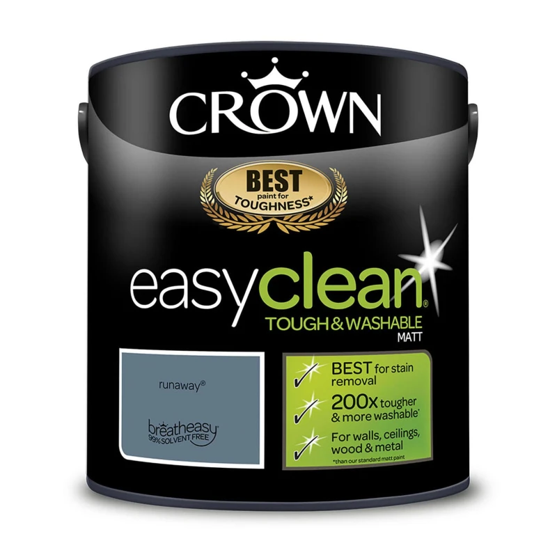 Image of Crown Easyclean Matt Emulsion Paint, 2.5L, Runaway
